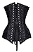 Kiwi-Rata Women's Faux leather Overbust buckle Corset G-string XXXX-Large,Black