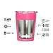Colorful PoPo Small Cute Kids Cups 2 Pack, Stainless Steel Kid Tumbler with Lid and Straw, Double Wall Vacuum Insulated Toddler Sippy Cups, Children Smoothie Drinking Cup - Pink and Blue