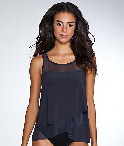 Miraclesuit Women's Solid Mirage Layered Tankini Top, 2017