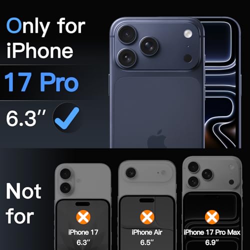 JETech Screen Protector for iPhone 17 Pro 6.3 Inches, Super Easy Installation Kit in 10 Seconds with Tray Alignment Only Step, Tempered Glass Anti-Fingerprint, 2 Units