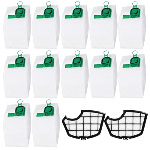 12 Vacuum Cleaner Bags for Vorwerk Kobold VK140 VK150 FP140 FP150 + 2 Filters, Vacuum Cleaner Bags for Vorwerk VK140/VK150/FP140/FP150