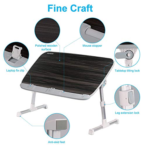 NEARPOW Laptop Desk for Bed, Larger Size Bed Table Laptop Bed Tray, Height and Angle Adjustable