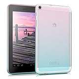 kwmobile TPU Silicone Case for Huawei MediaPad T1 7.0 - Soft Flexible Shock Absorbent Protective Cover - Dark Pink/Blue/Transparent