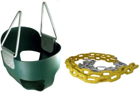 Toddler Full Bucket Swing in Green & 66" Plastisol Coated Chains
