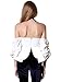 Glamaker Women's Sexy Off Shoulder Blouse Crop Tops Shirt with Ruffle Sleeves M 4/6 White