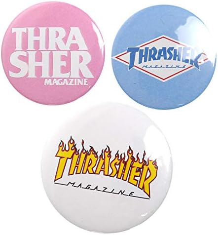 スラッシャー Thrasher 缶バッジ おしゃれ 3つセット 3個セット 3つ入り ロゴ ブランド マグロゴ フレームロゴ 定番ロゴ ファイヤーロゴ B07m87dzkj 490円