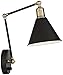 Wray Black and Antique Brass Plug-In Wall Lamp Set of 2
