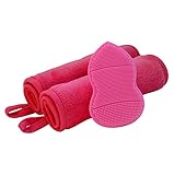 Makeup Removal and Cleansing Set Contains 2 Microfiber Makeup Remover Cloth,1 Silicone Facial Cleansing Pad
