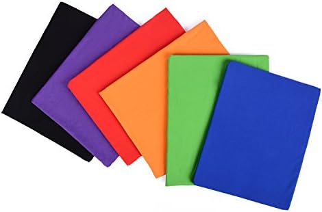 6 Color Stretchable Fabric Book Covers &amp; Stickers - Jumbo Size Up to 9x12 inch easy to put on - Machine Washable - For school home and office