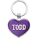 Graphics and More Metal Keychain Key Chain Ring Purple I Love Heart Names Male T Tobi - Tracey