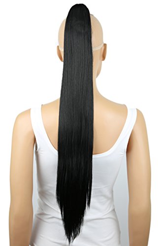 PRETTYSHOP Ponytail 20″ OR 27″ Hair Piece Extension SEXY Straight Heat-Resisting Different Colours (27″ (70cm), jet black #1)