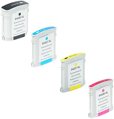 AMTONER Remanufactured 940XL 940 XL C4906AN C4907AN C4909AN C4908AN Ink Cartridge Black Color Set Combo Pack High Yield Compatible with Officejet Pro 8000 8500 8500a 1 Black 1 Cyan 1 Magenta 1 Yellow