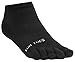 FUN TOES Women's Cotton Toe Socks Barefoot Running Socks -PACK OF 6 PAIRS- Size 9-11 -Lightweight- (Black/Coral)