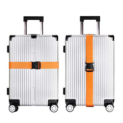 Luggage Straps Suitcase Belts Travel Accessories Bag Straps 2 PACK (Fluorescence Green)
