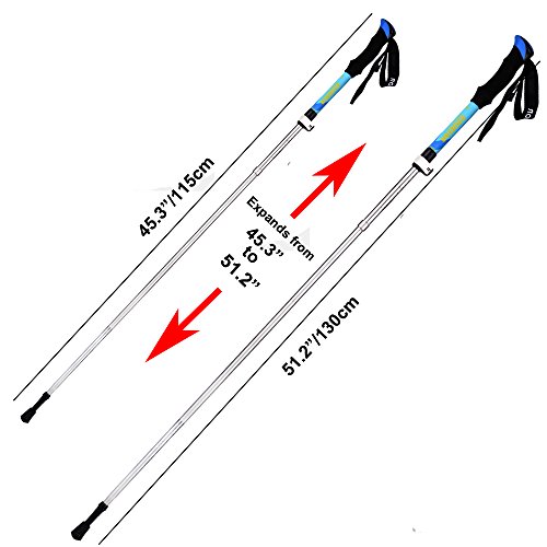 YOURJOY Folding Trekking Pole Collapsible Stick Ultralight Adjustable Alpenstocks with EVA Foam Handle,for Travel Hiking Climbing Backpacking Walking