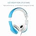 Kids Headphones, Abonda Max 93dB Foldable On-Ear Headphones with Mic, Volume Limited Wired Earbuds Headphones for Kids,Passive Noise Reduction,Boy，Bluethumb 2