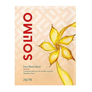 Amazon Brand – Solimo Face Sheet Mask With Aloe Vera & Caviar Extract