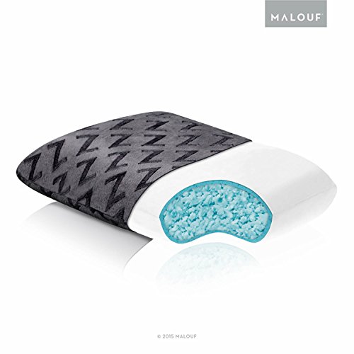 MALOUFZ Shredded Gel-Infused Memory Foam Pillow with Soft Rayon from Bamboo Cover - Travel Size, White