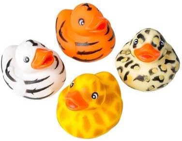 Rhode Island Novelty - Rubber Ducks - SAFARI PRINT DUCKIES (Set of 4 Styles)