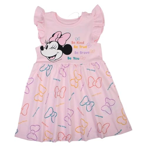 Disney MINNIE, Conjunto de 2 piezas, Camiseta + Pantalones cortos, Niños, (2 a 8 años), Unisex, Niño, Niña, Suave, Lindo, Cálido, Camiseta, Pantalones, Modelo DIS MF 5223C254 S2-8A, ROSE