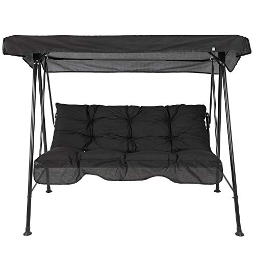 PATIO Hollywoodschaukel klein Balkon Tora Sitzfläche 138 cm mit Auflagen verstellbares Sonnendach bis 250 kg belastbar anthrazit