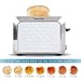 Fortune Candy Toaster 2 Slice Stainless Steel,Toaster for Bagels,Wide Slots Toaster with Removable Crumb Tray (White)