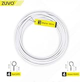 Zuvo White Net Curtain Wire with Hooks and Eyes 3 m Extra Strong Kit view 2