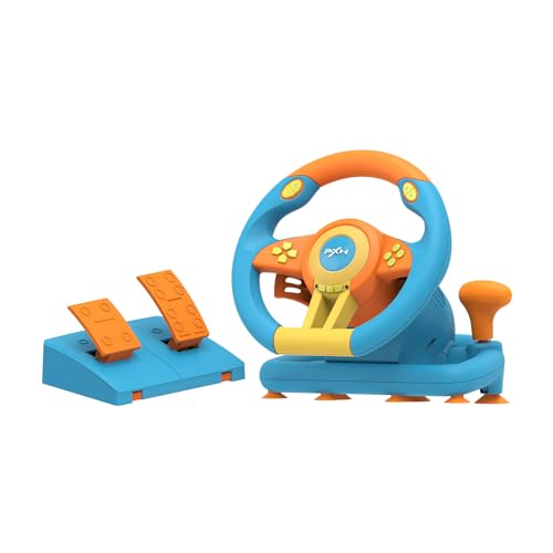 PXN V3II PC Steering Wheel, USB Race Gaming Racing Wheel with Pedals for Windows PC/Xbox One/Xbox Series X/S/PS3/PS4/Nintendo Switch(Blue)