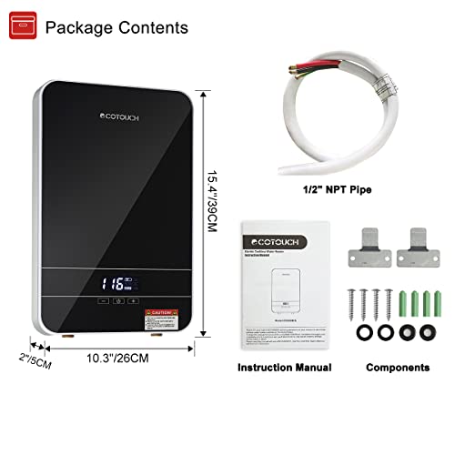 Electric Tankless Water Heater, ECOTOUCH on Demand Water Heater