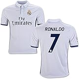 Ronaldo #7 Real Madrid Home Kids Soccer Jersey Kit with Free Shorts Youth Sizes (Youth Small: 6-8 years old)