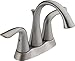Delta Lahara Centerset Brushed Nickel Bathroom Faucet, 4 Inch 3 Hole Bathroom Sink Faucet for Vanity, Metal Push-Pop Drain Assembly, Stainless 2538-SSMPU-DST