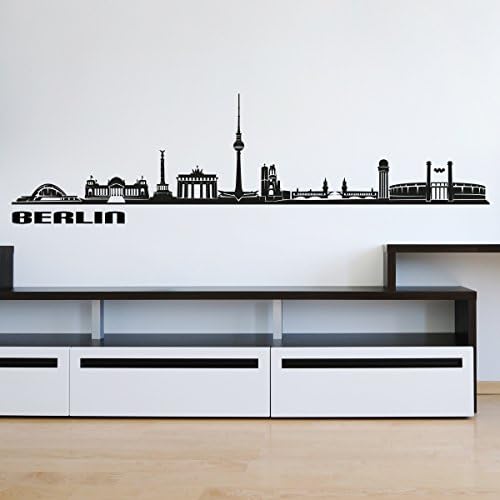Wandkings Skyline wall sticker wall decal - 48 x 10 inch in black - Your city selectable - BERLIN