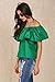 Simplee Apparel Womens Off the Shoulder Ruffle Cotton Crop Top Tube Blouse, Green, One Size