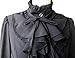 Shirts for Women Stand-Up Collar Vintage Victoria Ruffle Long Sleeve (M, BS02-Black)