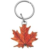 DANFORTH Maple Leaf Keychain, Fall/Autumn Keyring, Key Fob, Handcrafted Pewter, Made In USA
