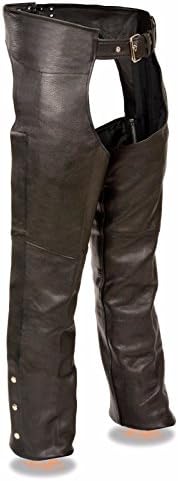 Event Leather MEN'S BLACK MOTORCYCLE GENUINE COW LEATHER RIDING CHAP PANTS UNBEATABLE PRICE (XL)