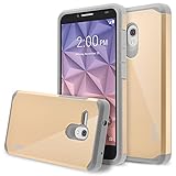 Alcatel One Touch Fierce XL Case, RANZ Grey with Gold Hard Impact Dual Layer Shockproof Bumper Case For Alcatel One Touch Fierce XL (5054N)