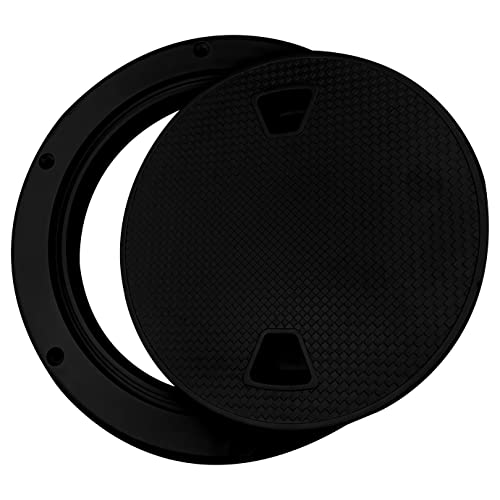 6 Inch Boat Round Inspection Deck Plate Hatch With Detachable Cover And Pre Drilled Holes Water Tight For Rv Marine Boat Yacht Outdoor Installations Black