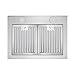 AKDY 30 in. Convertible Wall Mount Range Hood in Black Painted Stainless Steel with Tempered Glass and Remote Control
