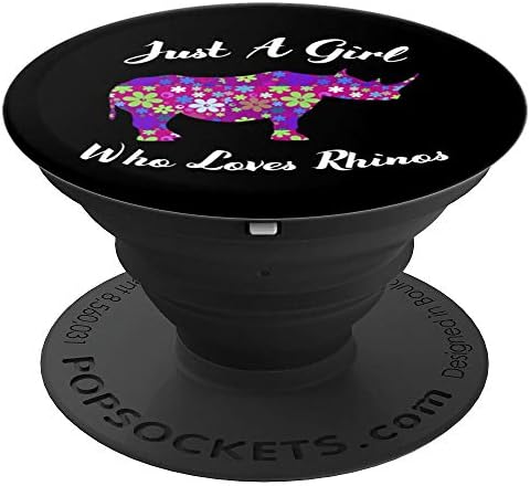 Rhino Lover Gadget Just A Girl Who Loves Rhinos Gift PopSockets PopGrip: Swappable Grip for Phones & Tablets