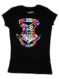 Harry Potter Hogwarts Girls Shirt 4-16 (L (10/12)), Black