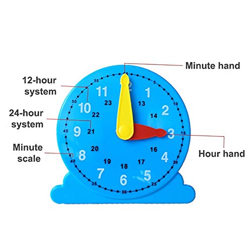 Children Learning Clock, 12/24 Hours Montessori Student Learning Clock Time Teacher for Kids
