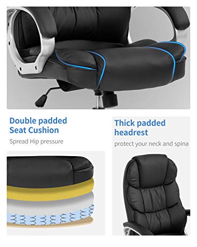 Office Chair Computer High Back Adjustable Ergonomic Desk Chair Executive PU Leather Swivel Task Chair with Armrests… - Image 3
