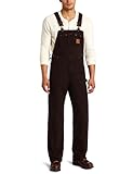 Carhartt Men's Sandstone Bib Overalls Unlined,Dark Brown,34 x 32