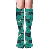 Unisex Knee High Long Socks Dog Bone Design Over
