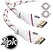 Ultra Clarity Cables 4K HDMI Cable 10FT [2 Pack], High Peed Hdmi Cables with Braided Cord & Gold Connectors, 4K @ 60Hz, Ultra HD, 2K, 1080P, ARC & CL3 Rated for Roku TV/PS5/HDTV/Blu-ray/Xbox One