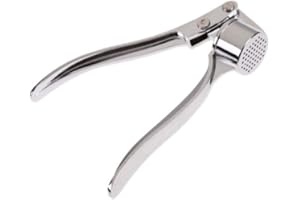 tioyeah Stainless Steel Garlic Heavy Duty Mincer Crusher Kitchen Tool Effortless Squeezer for Fresh Cloves (Silver, One Size)