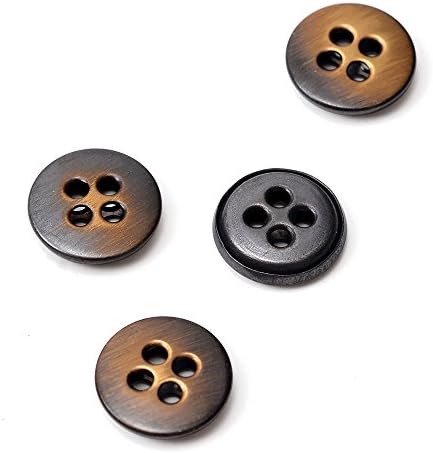 11mm (7/16") Round Metal Button with 4-Hole by 4 pcs, BEA-20962