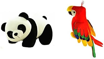 Deals India Panda Soft Toy (26 cm) and musical parrot (25 cm) combo