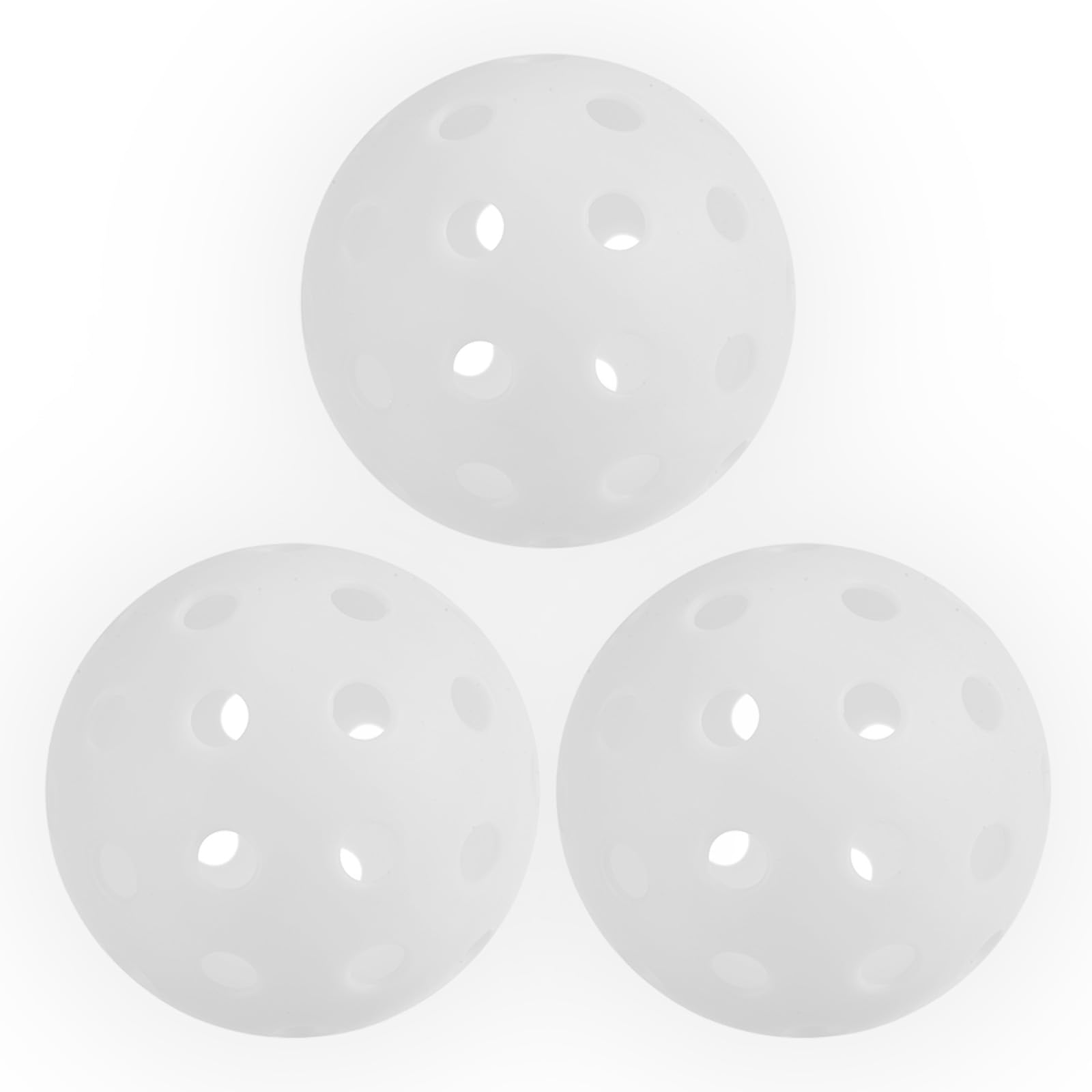 PATIKIL Luminous Pickleball Balls, 40 Holes Glow in the Dark Pickleball 3 Pack Outdoor Pickleball Balls with Mesh Bag for Indoor and Outdoor Sport, White